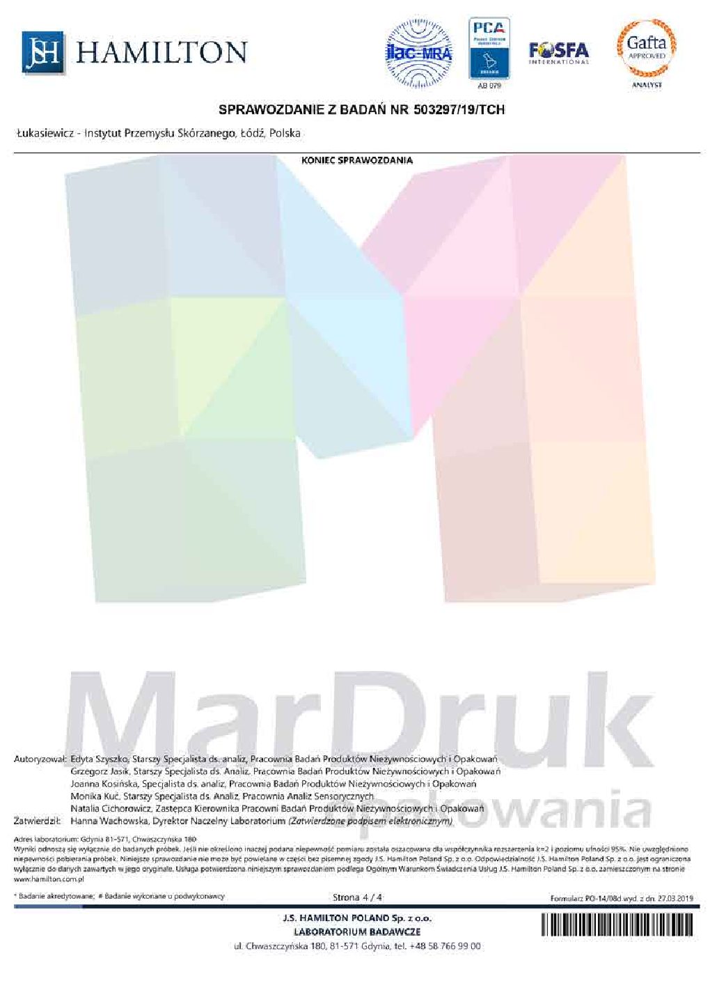 Z dumą prezentujemy wyniki przeprowadzonych badań: